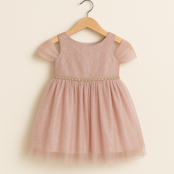 Bonnie Jean Other - Bonnie Jean Girls 2T Pink Glitter Tulle Dress Formal Party Wedding NWT